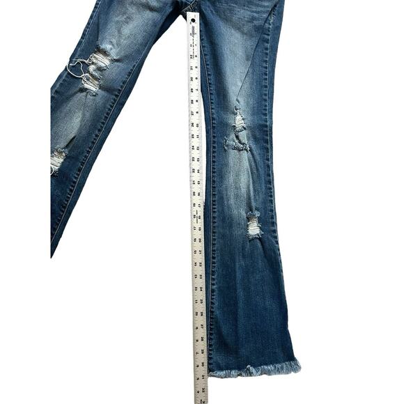 Litz Blue‎ Denim Distressed Frayed Hem Jeans Size 26 Low Rise Womens ripped - Picture 6 of 10